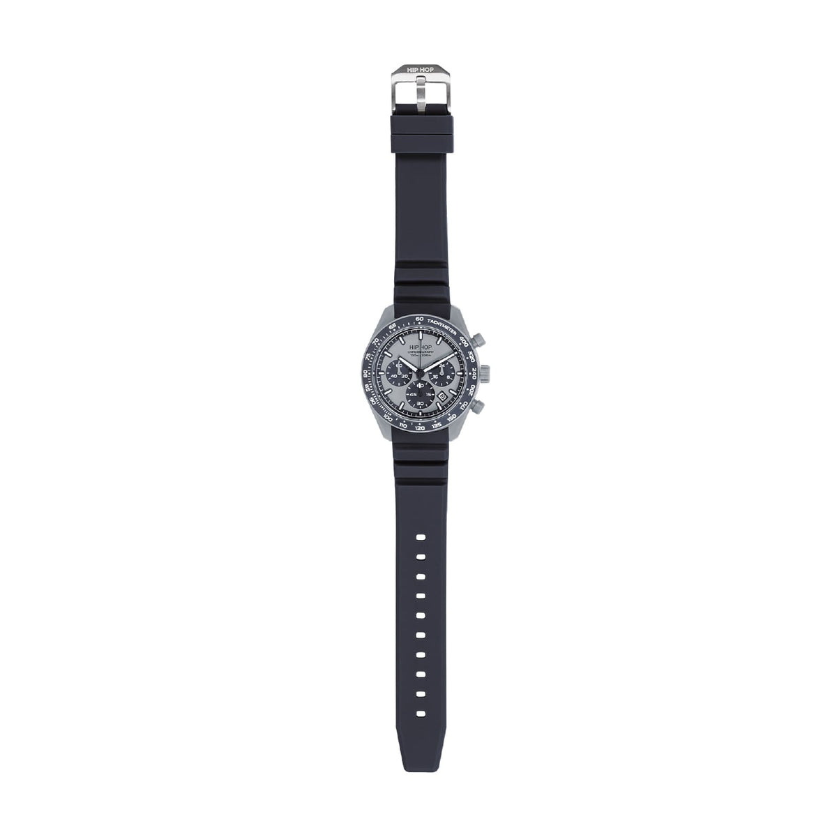 Orologio cronografo Hip Hop XT10 in silicone grigio scuro MISURA UNICA