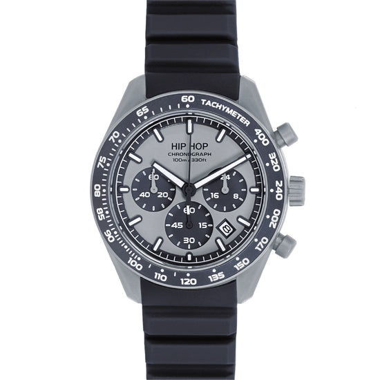 Orologio cronografo Hip Hop XT10 in silicone grigio scuro MISURA UNICA