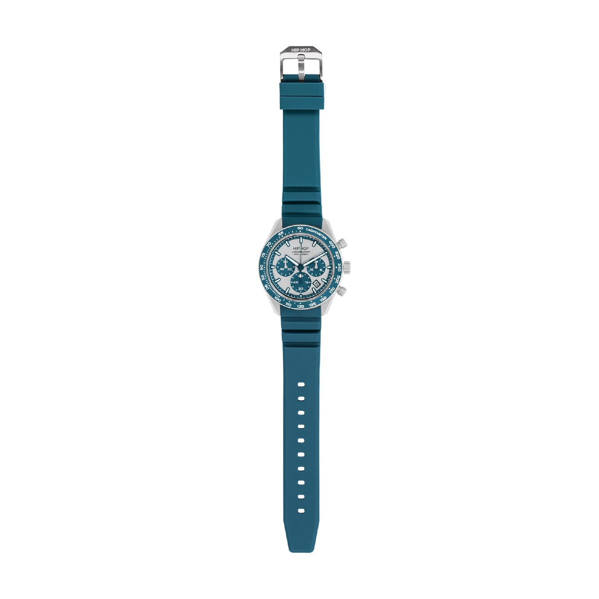 Orologio cronografo Hip Hop XT10 in silicone blu oceano MISURA UNICA