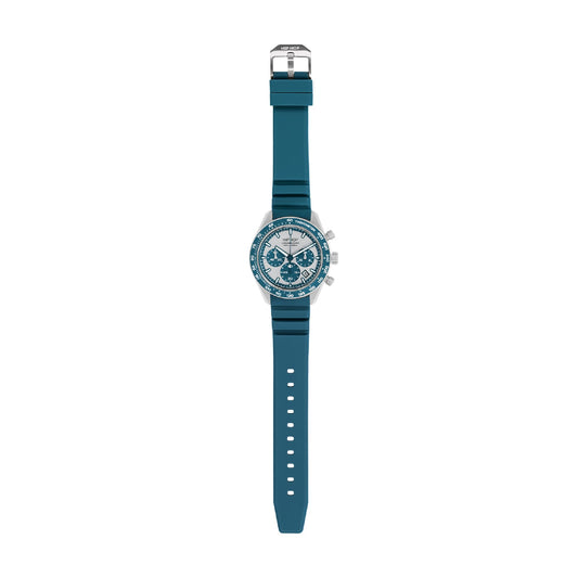 Orologio cronografo Hip Hop XT10 in silicone blu oceano MISURA UNICA