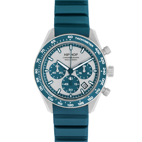 Orologio cronografo Hip Hop XT10 in silicone blu oceano MISURA UNICA