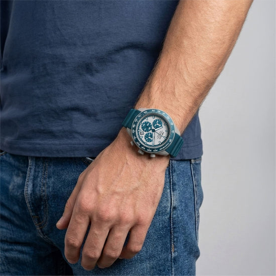 Orologio cronografo Hip Hop XT10 in silicone blu oceano MISURA UNICA