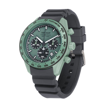 Orologio cronografo Hip Hop XT10 in silicone verde salvia MISURA UNICA