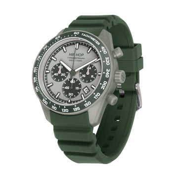 Orologio cronografo Hip Hop XT10 in silicone verde oliva MISURA UNICA