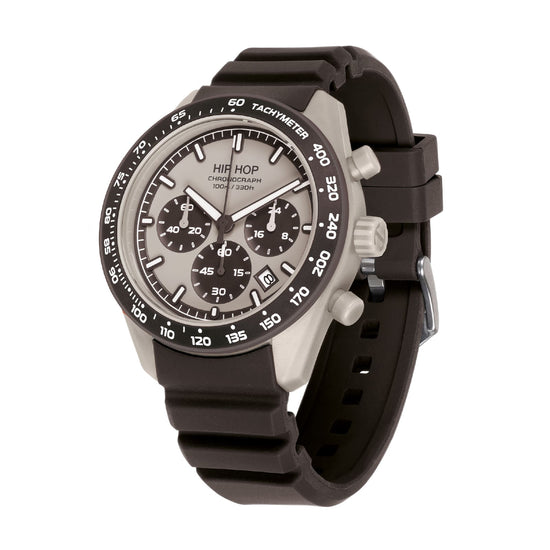 Orologio cronografo Hip Hop XT10 in silicone marrone MISURA UNICA