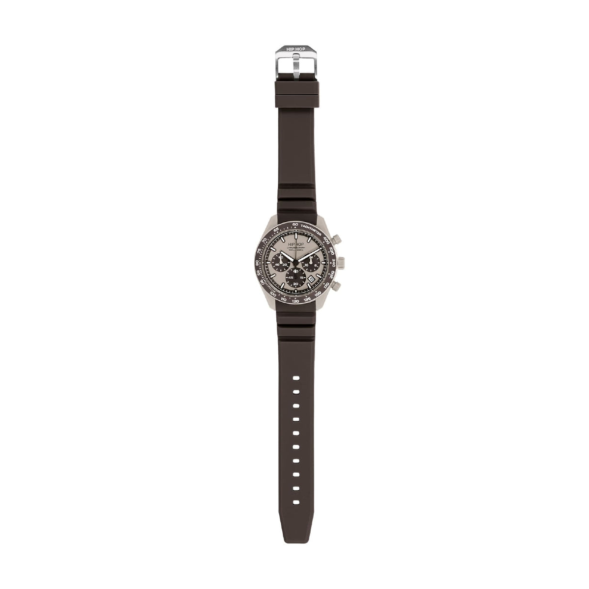 Orologio cronografo Hip Hop XT10 in silicone marrone MISURA UNICA