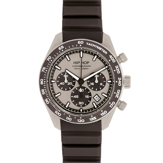 Orologio cronografo Hip Hop XT10 in silicone marrone MISURA UNICA