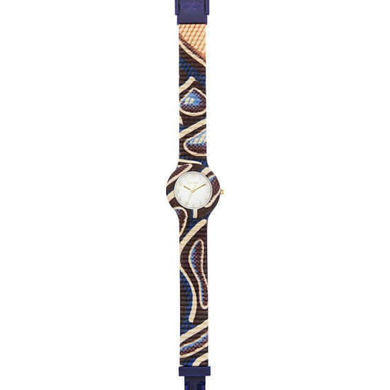 Orologio solo tempo Hip Hop Wax Block arachidi donna silicone e cotone HWU1147-2