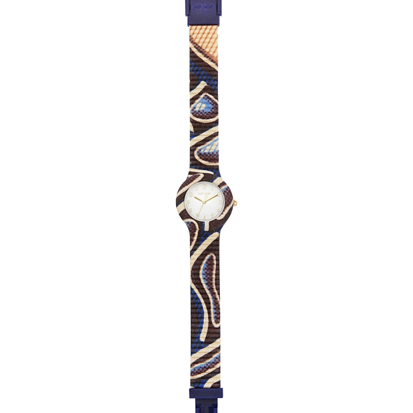 Orologio solo tempo Hip Hop Wax Block arachidi donna silicone e cotone HWU1147-2