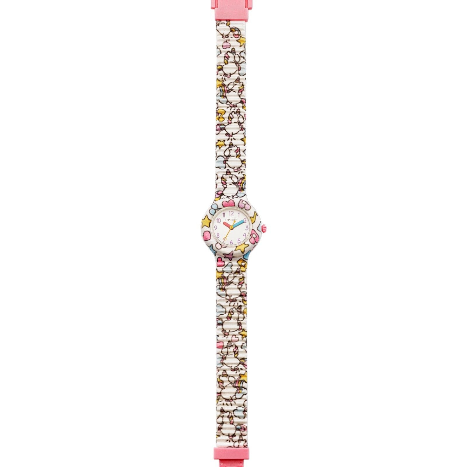 Orologio solo tempo Hip Hop Kids Fun bambina silicone, tessuto, unicorni HWU1179-2