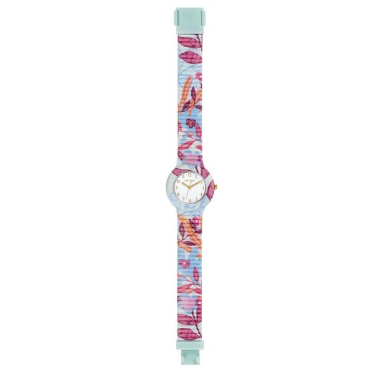 Orologio da donna Hip Hop Clori Light Blue cassa 32mm e tessuto con fiori HWU1211-2