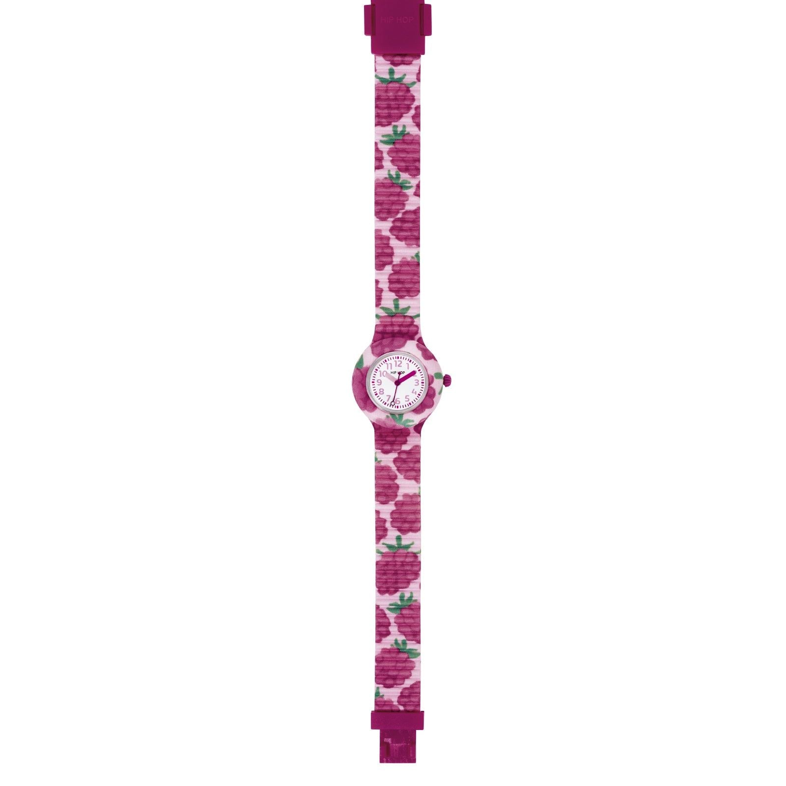 Orologio bambino/a Hip Hop Kids Fun cassa 28mm e tessuto rosa con lamponi HWU1216-2