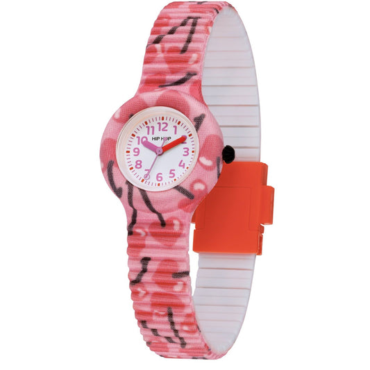 Orologio bambina Hip Hop Kids Fun cassa 28mm e tessuto con ciliegie cuore HWU1218-1