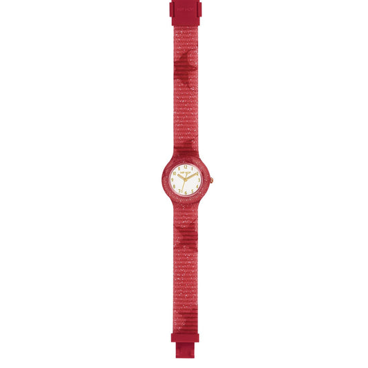 Orologio da donna Hip Hop California Vibes cassa 32mm e tessuto glitterato rosso HWU1225-2