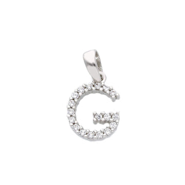 Ciondolo "G" unisex JOY Gioielli oro bianco con zirconi INZ035BBG-1