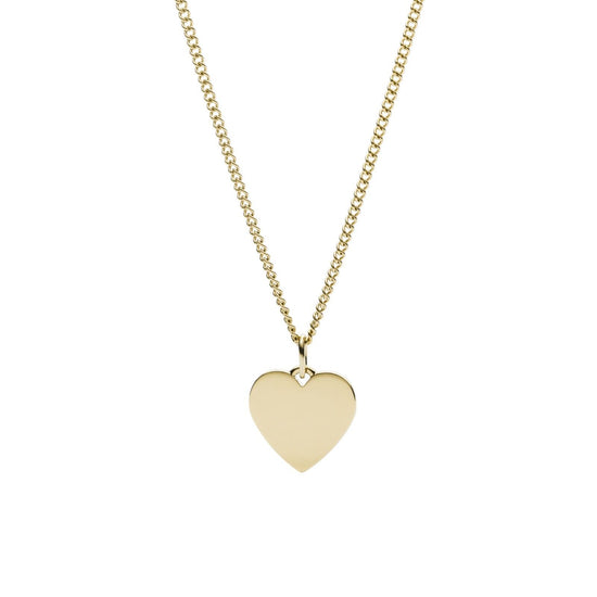 Collana Fossil Drew da donna in acciaio oro con catena grumetta e ciondolo cuore JF03080710-1