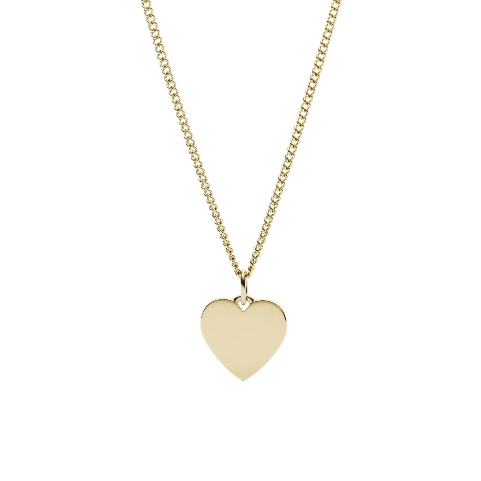 Collana Fossil Drew da donna in acciaio oro con catena grumetta e ciondolo cuore JF03080710-1