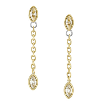 Orecchini punto luce donna Fossil Sadie acciaio oro con cristalli e chiusura pendente JF04591710-1