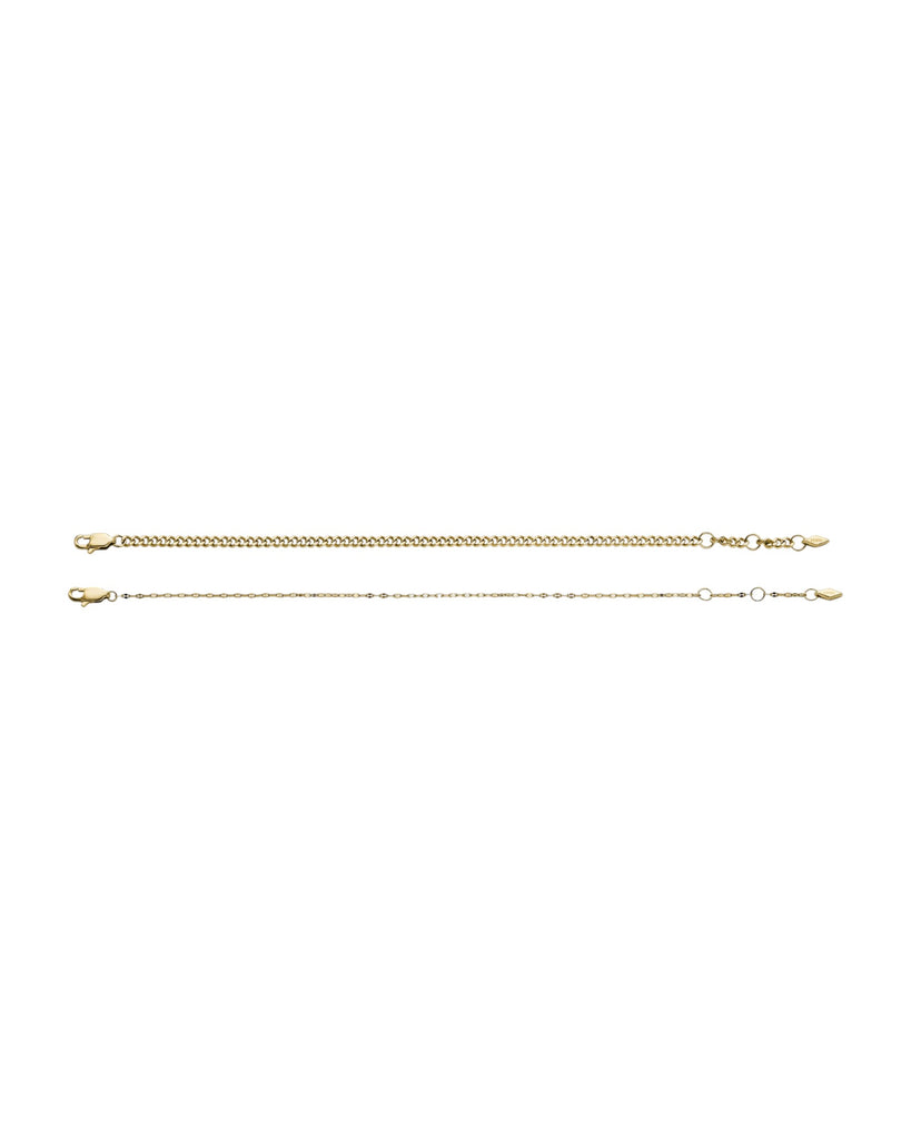 Set bracciali catene Fossil Jewelry da donna in acciaio oro con catena grumetta e catena scintillante JF04599SET
