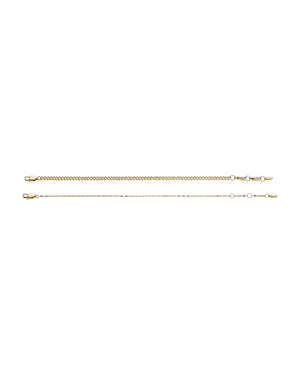 Set bracciali catene Fossil Jewelry da donna in acciaio oro con catena grumetta e catena scintillante JF04599SET