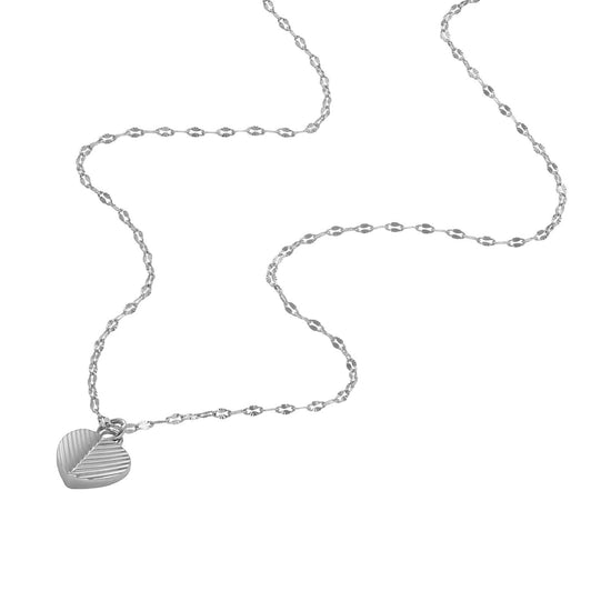 Set collana orecchini donna Fossil Harlow acciaio cuore texture a righe JF04669SET-3
