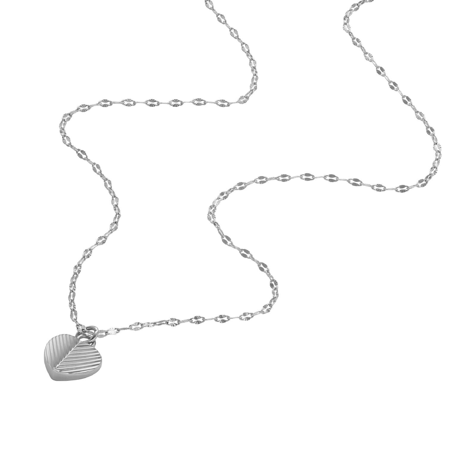 Set collana orecchini donna Fossil Harlow acciaio cuore texture a righe JF04669SET-3