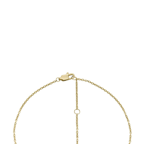 Collana Fossil Drew da donna in acciaio oro con catena rolò e ciondolo cuore JF04689710-3