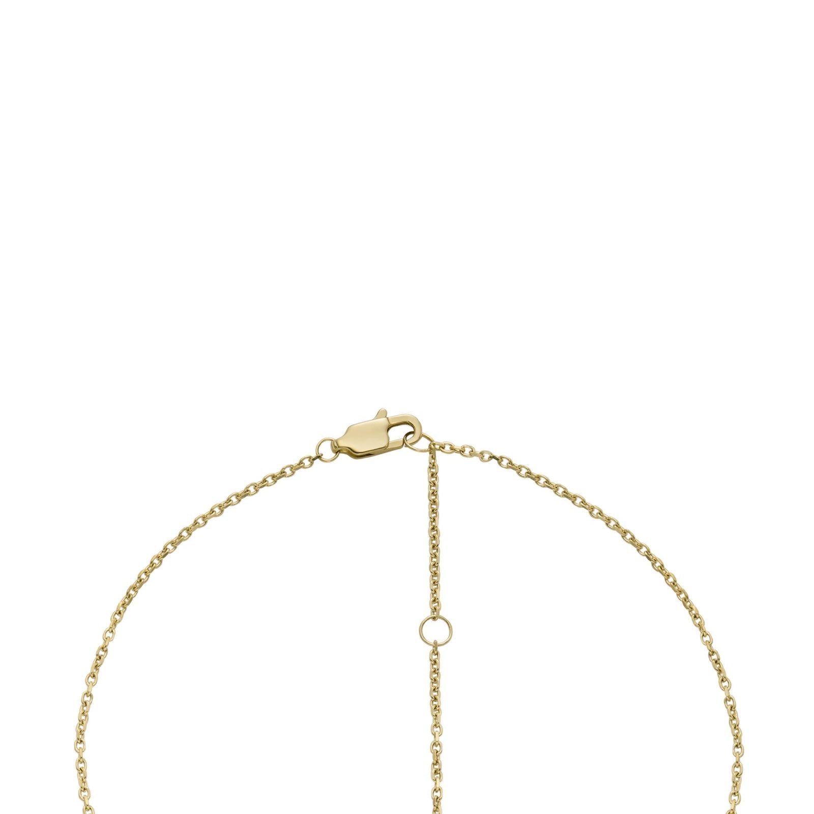Collana Fossil Drew da donna in acciaio oro con catena rolò e ciondolo cuore JF04689710-3