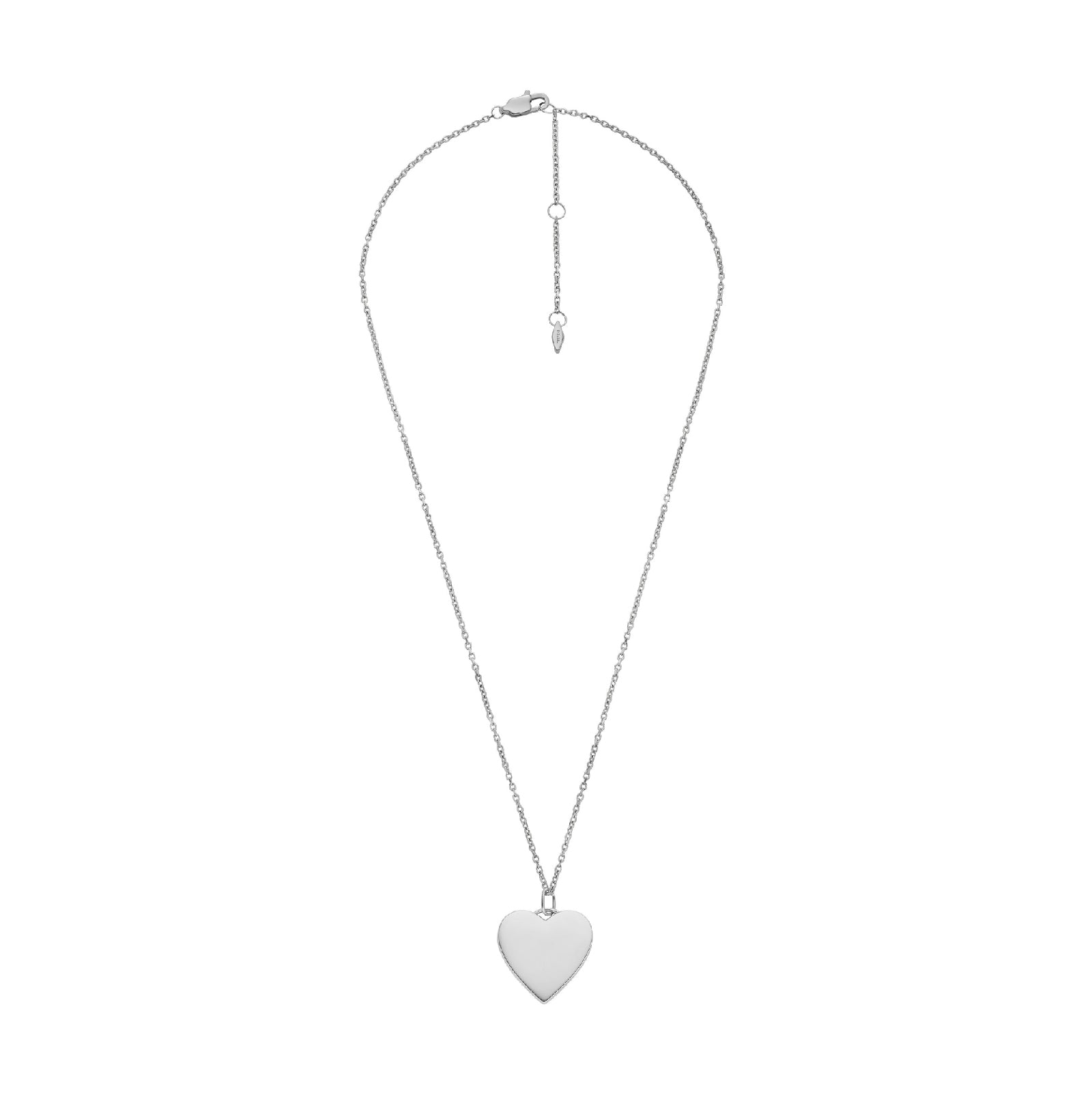 Collana Fossil Drew da donna in acciaio con catena rolò e ciondolo cuore JF04690040