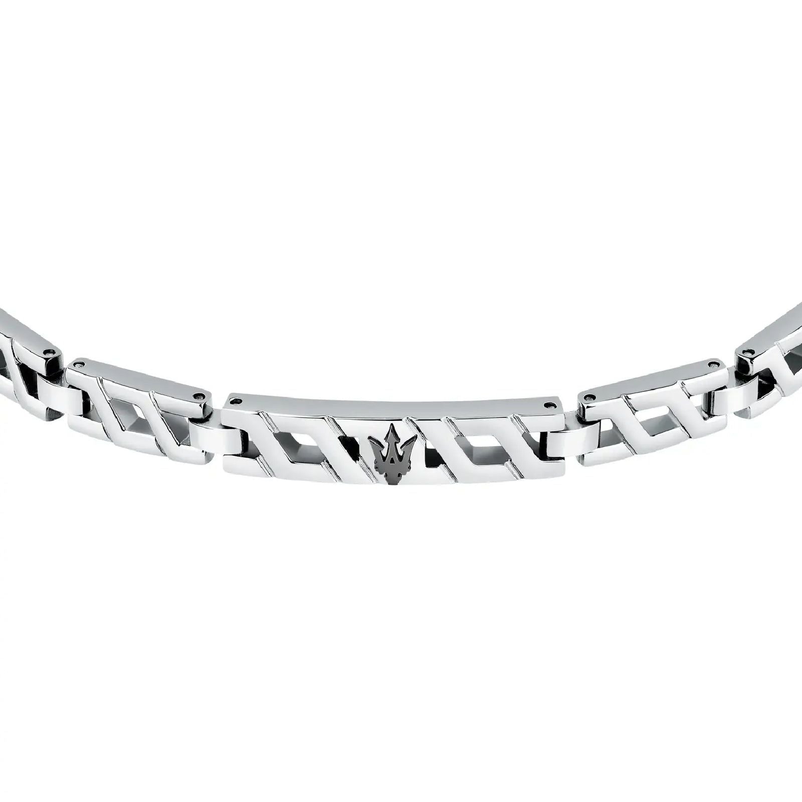 Bracciale uomo Maserati Iconic in acciaio con logo nero JM124AVD34-2