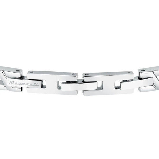 Bracciale uomo Maserati Iconic in acciaio con logo nero JM124AVD34-3