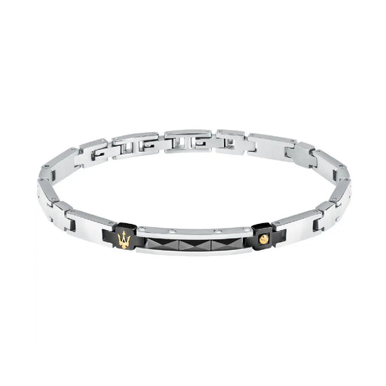 Bracciale uomo Maserati Ceramic in acciaio con ceramica nera JM224ATZ35-1