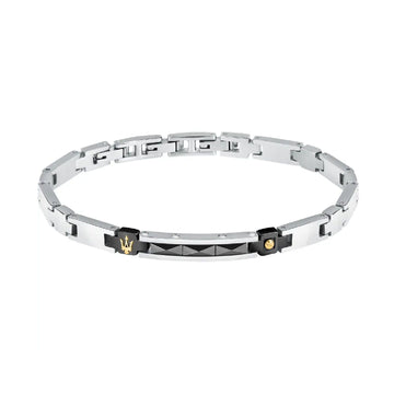 Bracciale uomo Maserati Ceramic in acciaio con ceramica nera JM224ATZ35-1