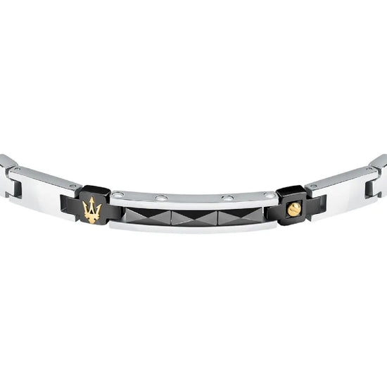 Bracciale uomo Maserati Ceramic in acciaio con ceramica nera JM224ATZ35-2