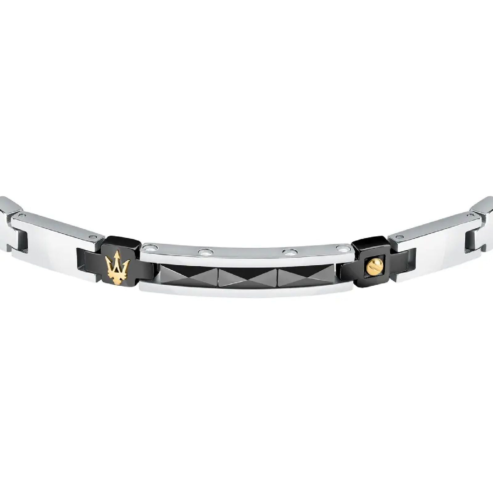 Bracciale uomo Maserati Ceramic in acciaio con ceramica nera JM224ATZ35-2