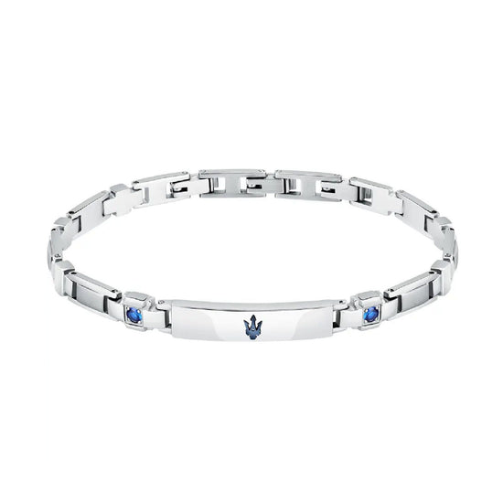 Bracciale uomo Maserati Sapphire in acciaio con due zaffiri azzurri JM224AXO02-1