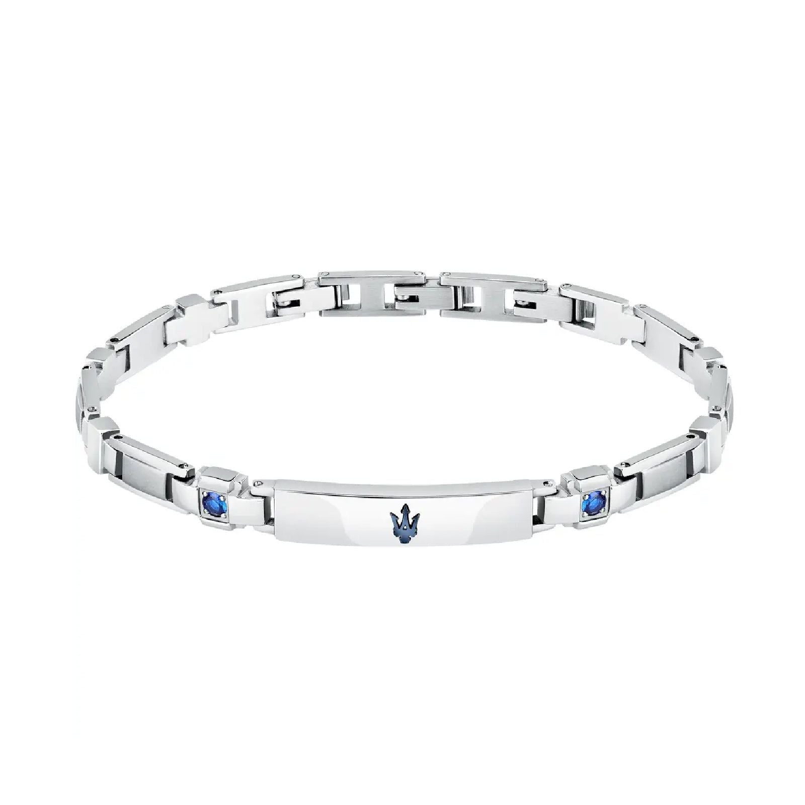 Bracciale uomo Maserati Sapphire in acciaio con due zaffiri azzurri JM224AXO02-1
