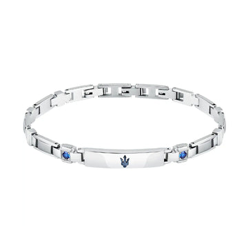 Bracciale uomo Maserati Sapphire in acciaio con due zaffiri azzurri JM224AXO02-1