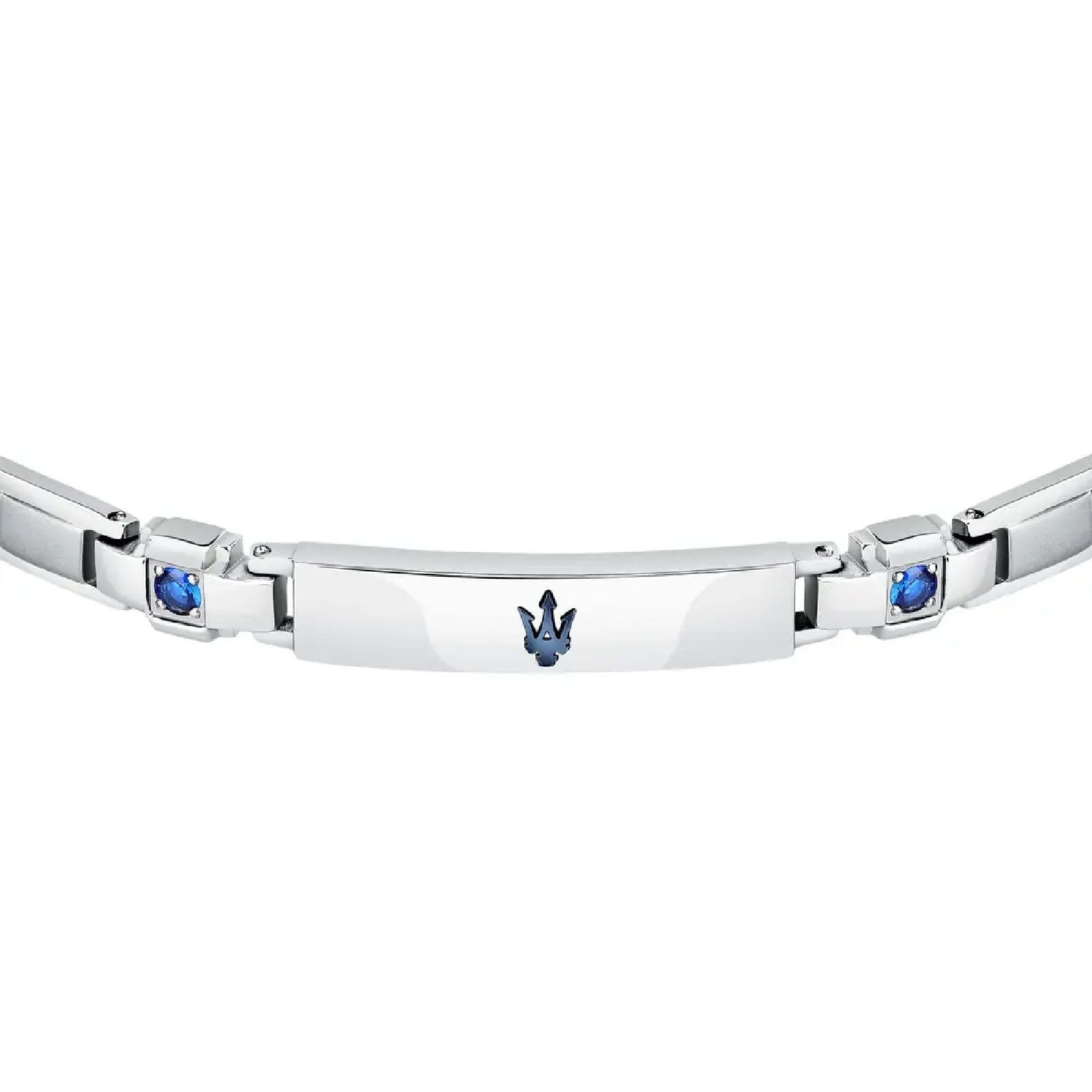 Bracciale uomo Maserati Sapphire in acciaio con due zaffiri azzurri JM224AXO02-2