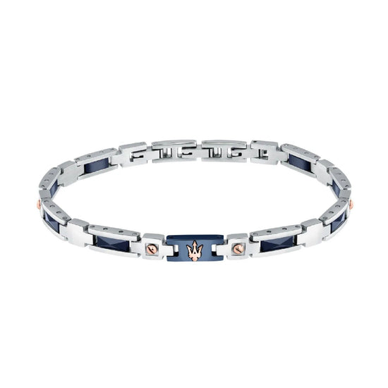 Bracciale Maserati Ceramic acciaio oro rosa ceramica blu JM523ATZ33-1