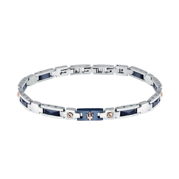 Bracciale Maserati Ceramic acciaio oro rosa ceramica blu JM523ATZ33-1