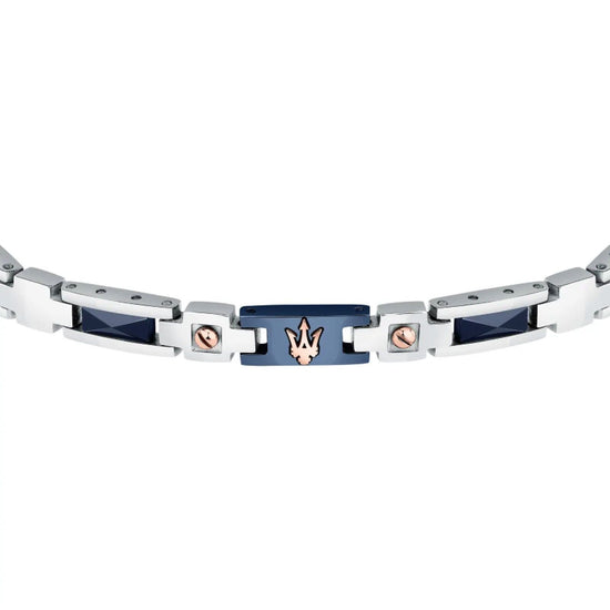 Bracciale Maserati Ceramic acciaio oro rosa ceramica blu JM523ATZ33-2
