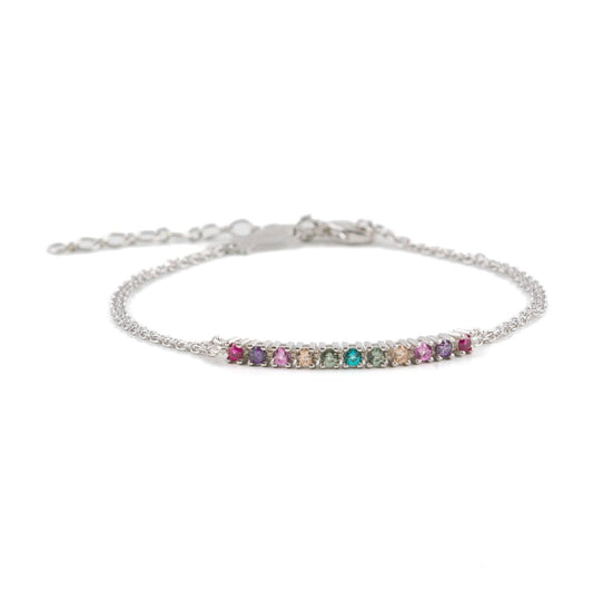 Bracciale donna Kurshuni Tennis Collection argento con zirconi multicolor KB165F-10SP-1