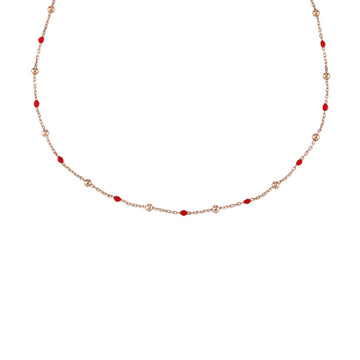 Collana donna Kurshuni Neon Pop in argento con sfere rosé e rosse KCFZ0-R-2RS-1