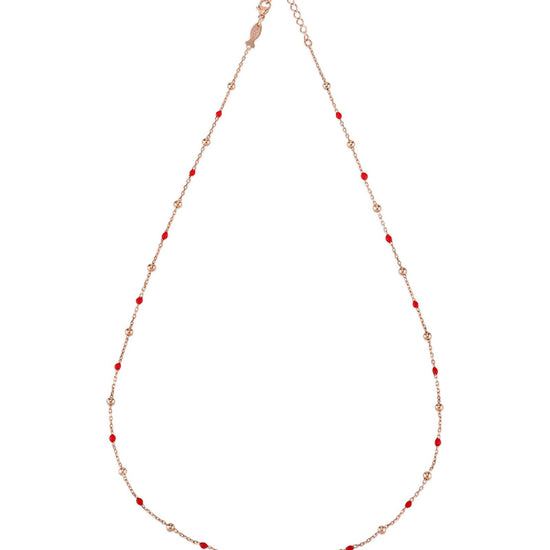 Collana donna Kurshuni Neon Pop in argento con sfere rosé e rosse KCFZ0-R-2RS-2