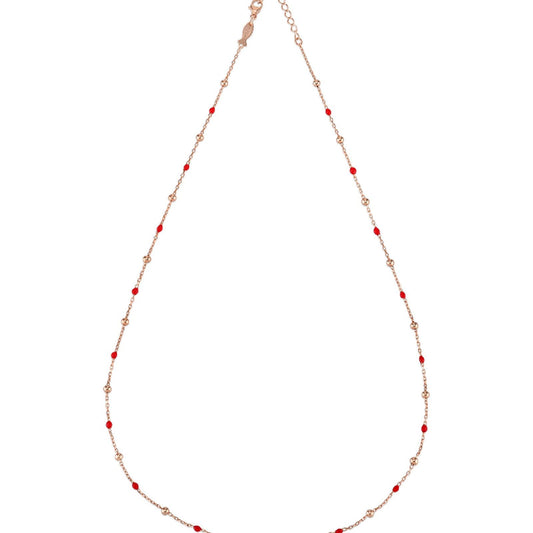 Collana donna Kurshuni Neon Pop in argento con sfere rosé e rosse KCFZ0-R-2RS-2
