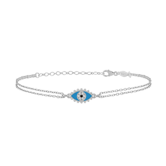 Bracciale donna Kurshuni Neon Pop in argento con occhio Nazar turchese e zirconi KR1142T-1SP-1