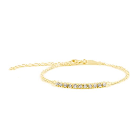 Bracciale donna Kurshuni Tennis Collection argento dorato con zirconi bianchi KR165A-10YG-1