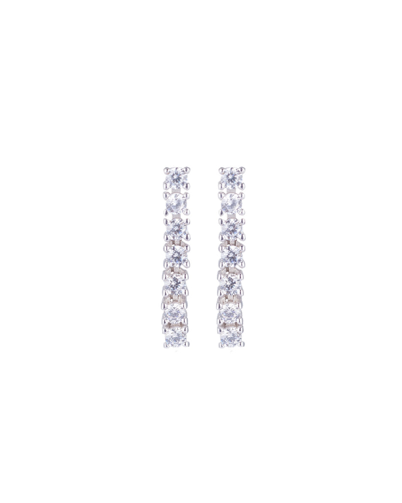 Orecchini pendenti da donna Kurshuni Tennis Collection in argento 925 con linea di zirconi bianchi KR173A-30SP