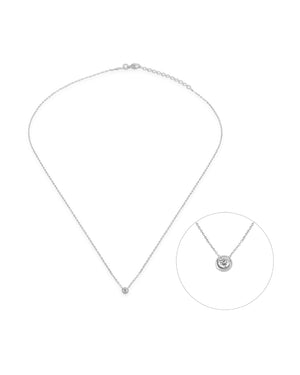 Collana punto luce da donna Kurshuni Glint in argento 925 con zircone in un castone a cipollina KR2040-20SP